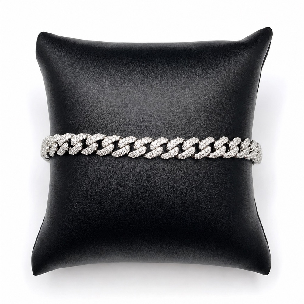 925 Sterling Silver 6.00CTW MOISSANITE Miami Cuban Link Chain Unisex Bracelet